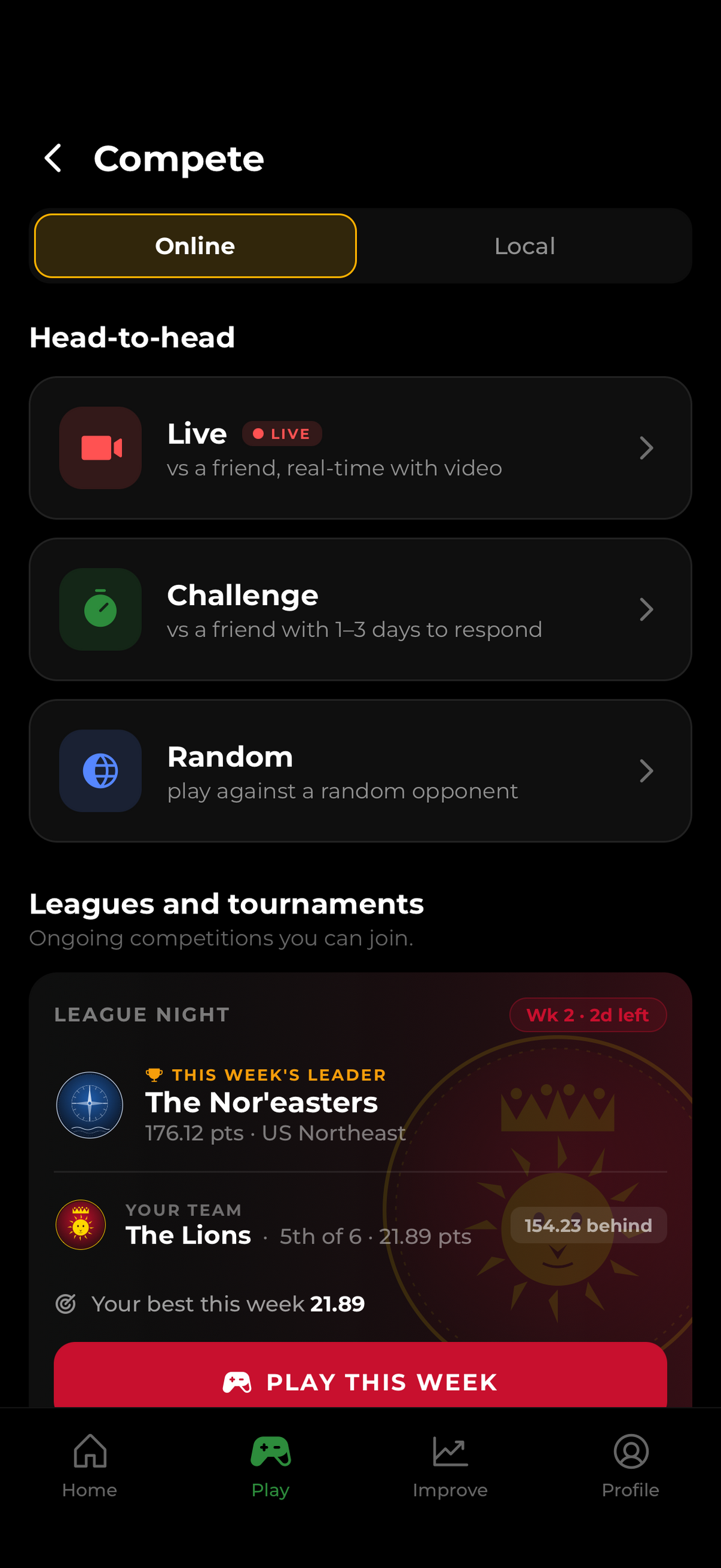 Puttr app screen